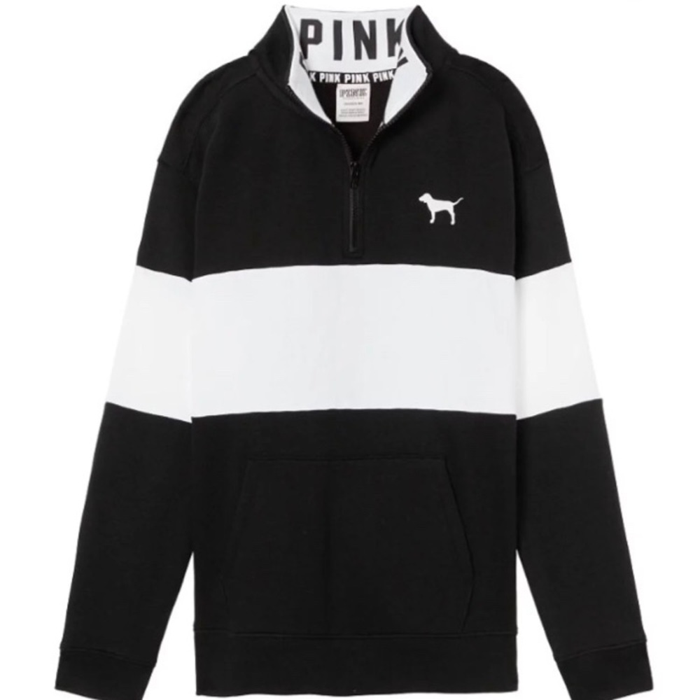 🆕 NEW PINK LOGO SM QUARTER ZIP PULLOVER